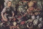 Joachim Beuckelaer Market Woman with Fruit,Vegetables and Poultry (mk14) oil painting